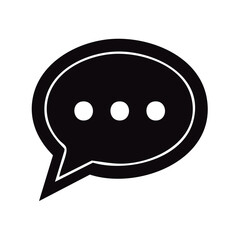Fototapeta premium Speech Bubble with Three Dots Black and White Communication Icon Vector
