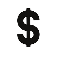 Obraz premium Bold Black Dollar Sign Icon Emphasizing Finance Currency Wealth and Economic Symbolism Against a Clean White Backdrop