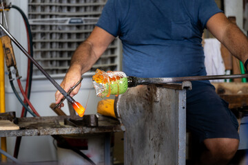 Murano glass manufacturing demonstration, Italy