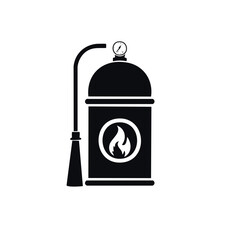 Obraz premium Vintage Brazier Silhouette: A Classic Heater with Fire Emblem and Pressure Gauge for Warmth