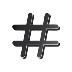 Fototapeta premium Dramatic Hash Tag Icon Symbol Sign Social Media Connection Minimalist Design