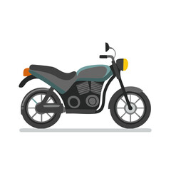 Fototapeta premium Illustration of a gray motorbike with a visible engine and minimal lighting on a pure white background