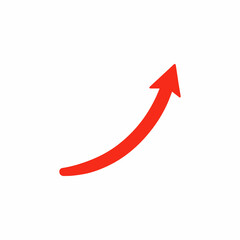 A simple red arrow curves upwards indicating growth and progress