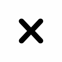 Fototapeta premium Simple black cross symbol with rounded edges on a white background