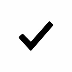 Simple black check mark symbol on a clean white background