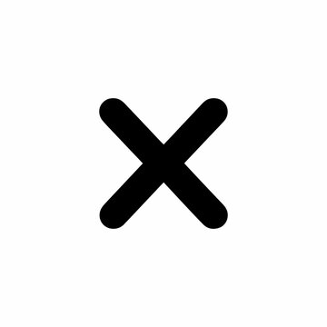 Simple black cross symbol with rounded edges on a white background