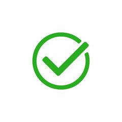 Green check mark inside a circle icon representing approval or success
