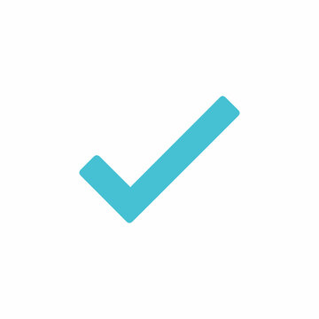 A single bright turquoise checkmark symbol on a clean white background