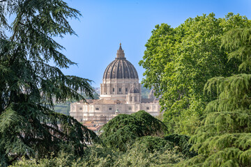 Saint Peter’s Basilica, view from Piazza Gianicolo, Rome, Italy
