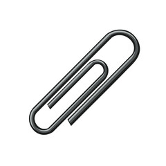 Obraz premium Isolated Metallic Paper Clip Illustration Close Up Against Plain White Background for Office Supplies