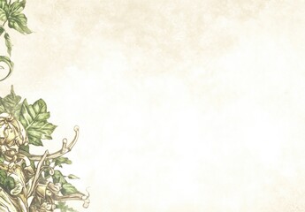 Creamy background with detailed floral border