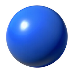 Shiny Blue Sphere with Highlight on Transparent Background