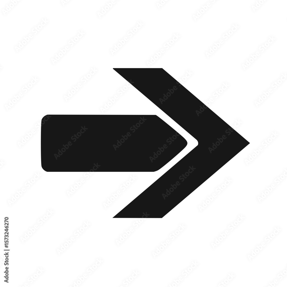 Poster black arrow symbol pointing right navigation icon direction sign simple