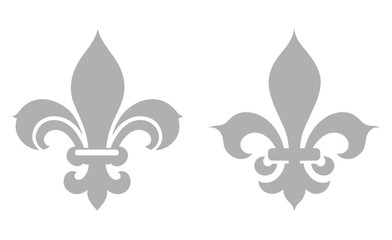 Illustration of Fleur-de-lis emblem in silver