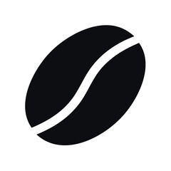 Fototapeta premium Single coffee bean icon graphic for coffee shop logos and simple menu designs.