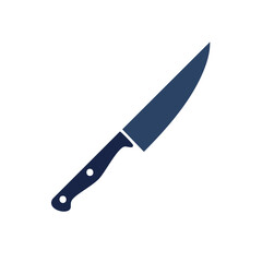 Illustration of a Chef Knife with a Sharp Blade and Dark Handle for Food Preparation