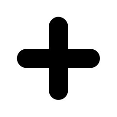 Obraz premium Plus Sign Icon Design in Solid Black Simple Addition Symbol on White Background