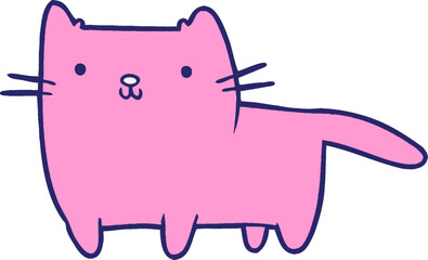 cartoon cat in bright neon color