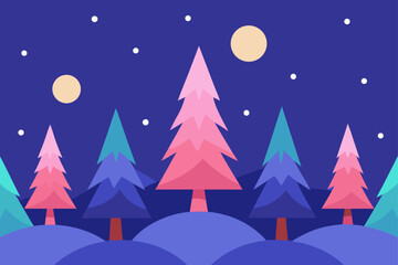 Obraz premium winter landscape with trees and snow
