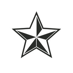 Obraz premium Five Point Star with Black and White Coloring and Geometric Shapes