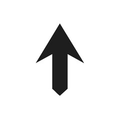Simple Black Arrow Pointing Upwards on White Background Directional Icon Symbol Indicator Sign