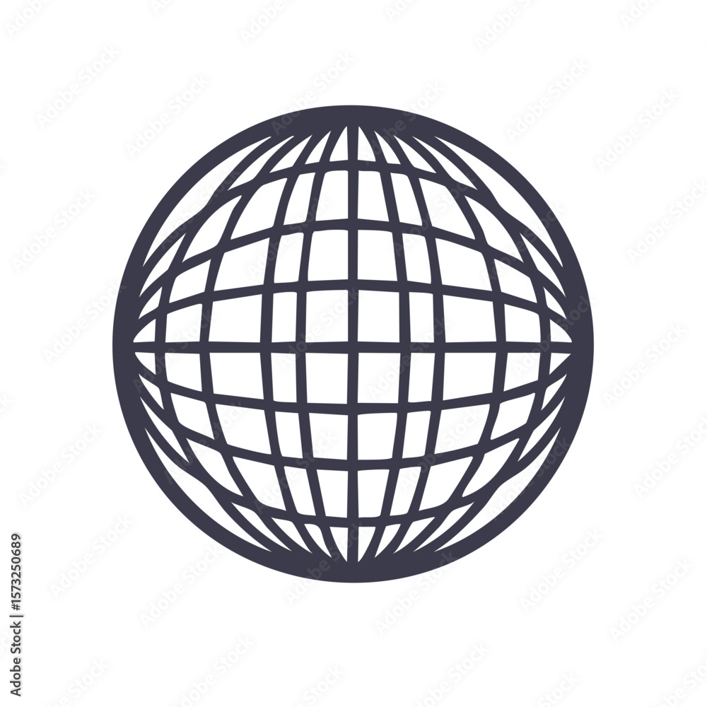 Poster globe silhouette illustration with grid world design network sphere for global internet connection a
