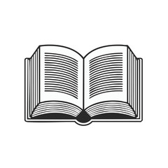 Open book line art, knowledge symbol, reading education, study material, literature