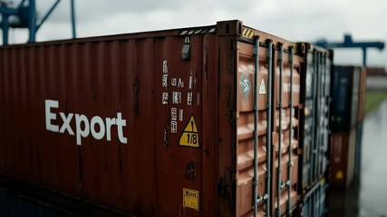 Global shipping box: export stamp, trade port, sealed parcel, cargo move, route mark, freight course, labeled lid, customs pass, transport scheme, economic bridge, border path, storage dock