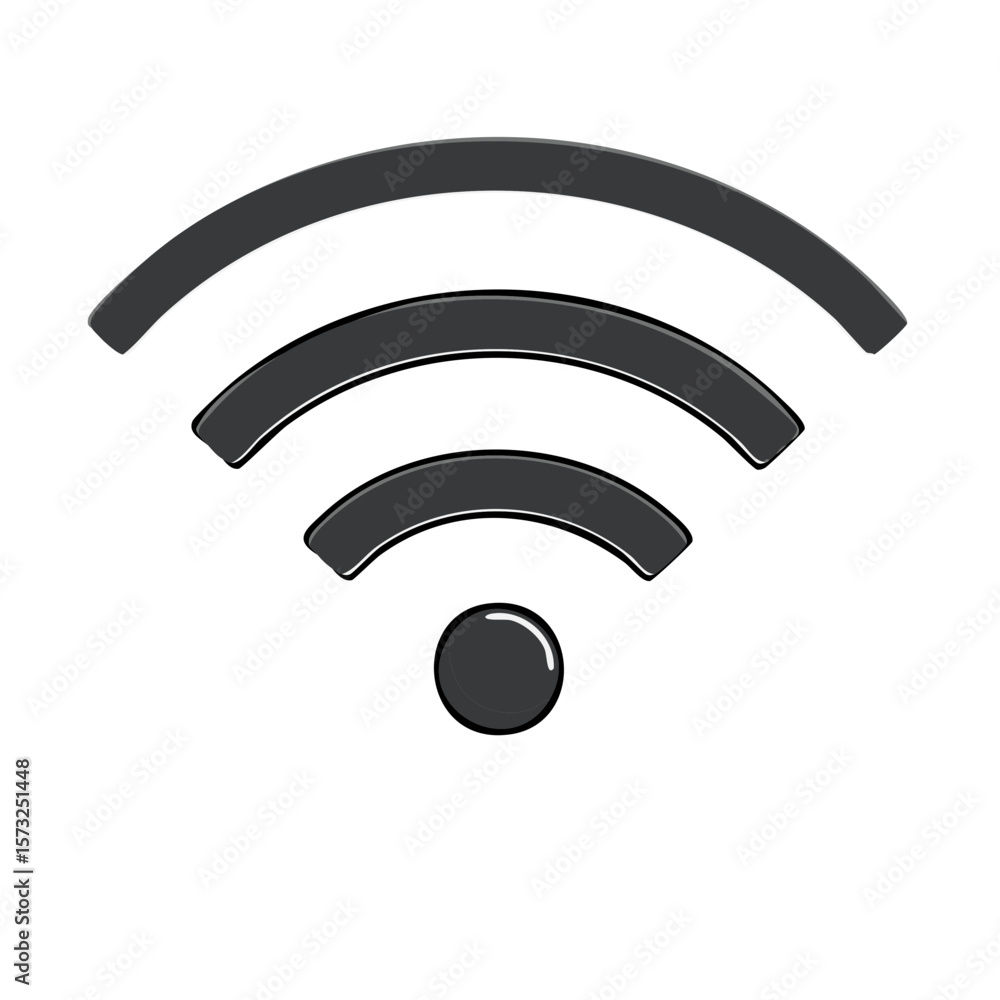 Poster wireless internet signal icon three arcs and circle symbol