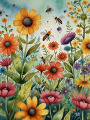 colorful flowers background