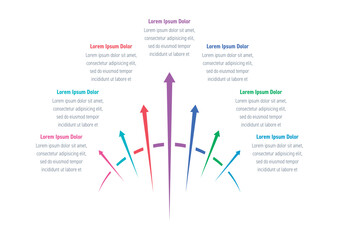 arrow infographic template. seven steps colorful arrows information template. infographic template for business, education, technology, industry world. information template for annual report, magazine