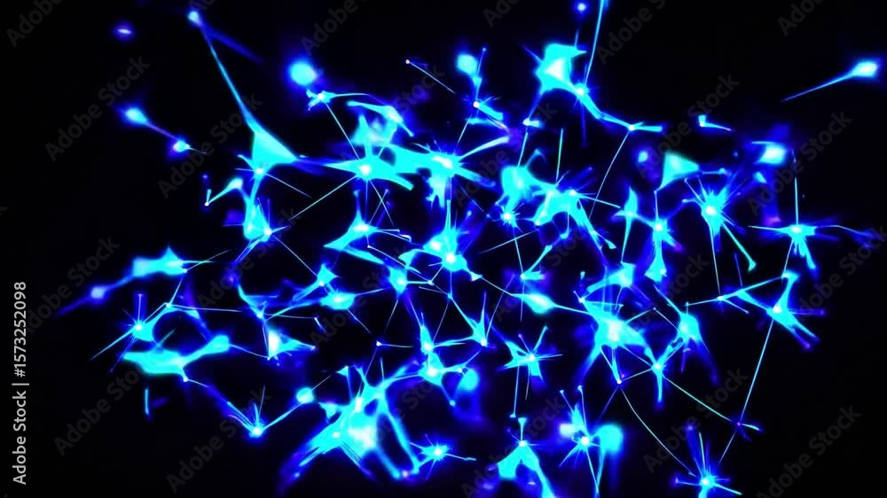 Poster abstract blue light connections on black background representing technology and networking concepts