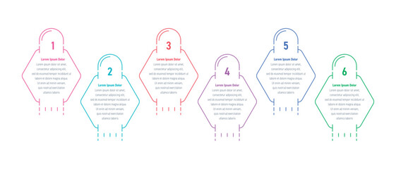 infographic template. six steps colorful golden triangles information template. infographic template for business, education, technology, industry world. information template for annual report