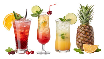 cocktails with fruits and berries