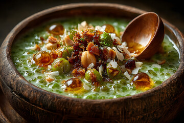 Bubur kacang hijau also known as burjo is a beloved Indonesian dish commonly enjoyed during Ramadan It consists of mung beans brown sugar and coconut milk