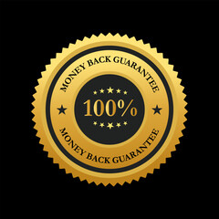 Money back guarantee rubber stamp badge logo