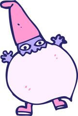 cartoon tiny santa in bright neon color