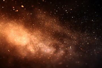 Naklejka premium A breathtaking cosmic landscape with warm golden light.