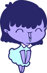 cartoon woman in bright neon color