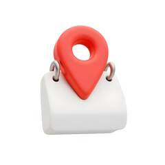 3D Map Pin on Calendar Icon for Location Scheduling
