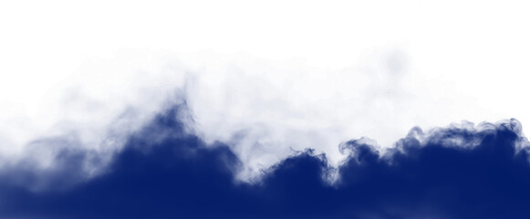 Obraz premium midnight blue smoke cloud fog dust isolated on transparent background. Colorful smoke smog misty fog steam explosion special effect. Smoke texture for Compositing, covering, overlay, PNG