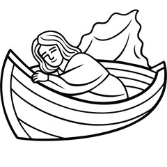 Jesus different activities line art kids coloring page 