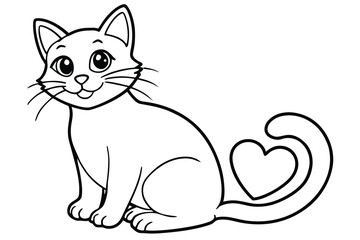 pretty, kitty, sitting, smiling, watching on you, with heart, kissing