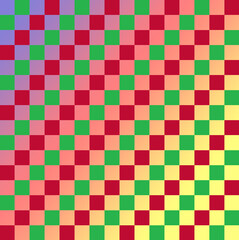 Simple colorful chess board design featuring bright squares in vibrant hues. Perfect for educational, decorative, or multi-purpose backgrounds, game concepts, and modern graphic projects.
