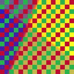 Simple colorful chess board design featuring bright squares in vibrant hues. Perfect for educational, decorative, or multi-purpose backgrounds, game concepts, and modern graphic projects.