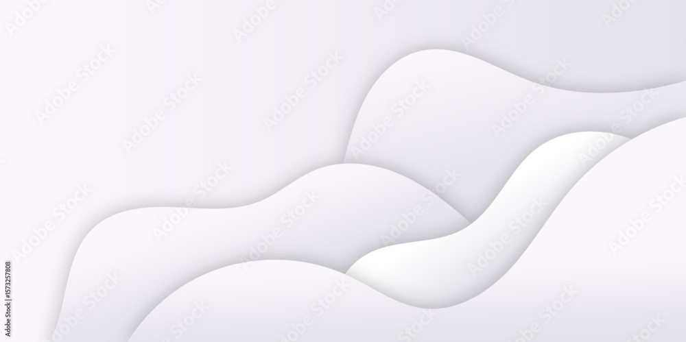 Poster abstract white background with waves. abstract background of wavy curved stripes with shadows in whi