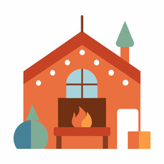 Obraz premium illustration of a house with a roof