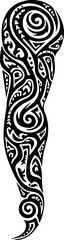 "Abstract Tribal Flow Tattoo Design – Polynesian-Inspired Ink Pattern"