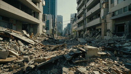Tokyo Earthquake Devastation Urban Landscape