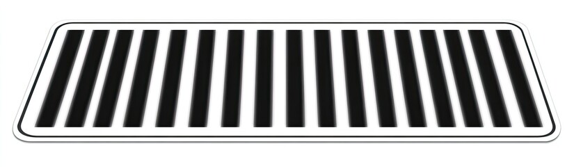 Rectangular pattern of black stripes on a white background